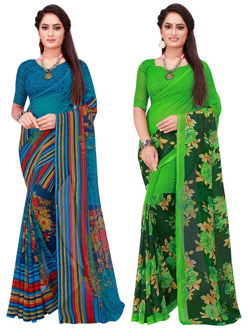 women's saree combo with blouse - 18501503 - Very Small Image - 1