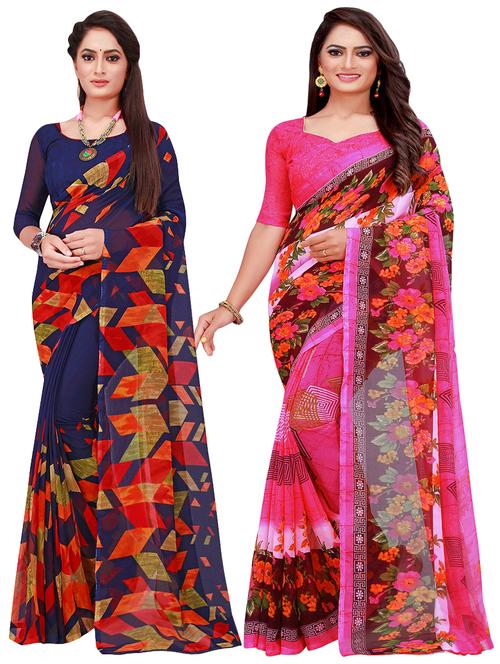 women's saree combo with blouse - 18501873 - Very Small Image - 1