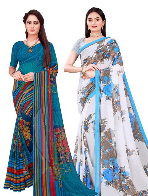 women's saree combo with blouse - 18502113 - Very Small Image - 1