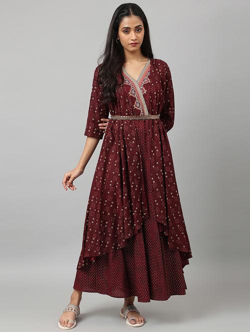 printed layered fusion jumpsuit - 18525949 - Very Small Image - 1