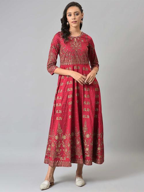 printed anarkali dress - 18534653 - Very Small Image - 1