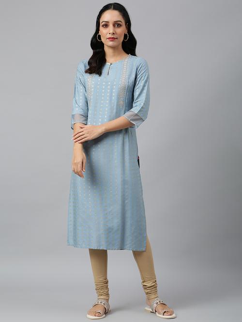 women's straight kurta - 18536282 - Very Small Image - 1