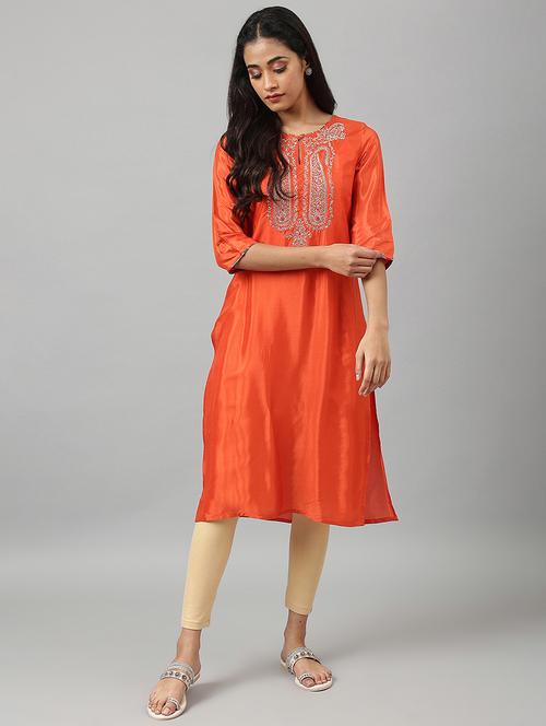 women's straight kurta - 18536332 - Very Small Image - 1