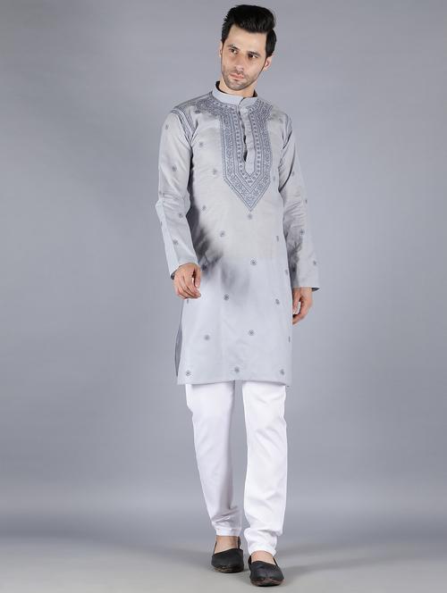 embroidered long kurta - 18602014 - Very Small Image - 1