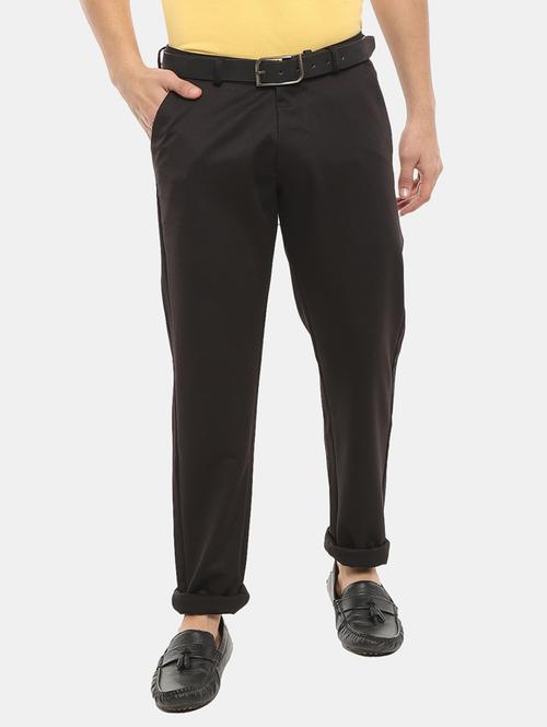 mid rise solid casual trouser - 18615886 - Very Small Image - 1