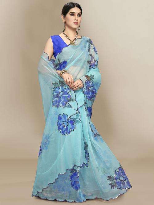 women's embellished saree with blouse - 18643152 - Very Small Image - 1
