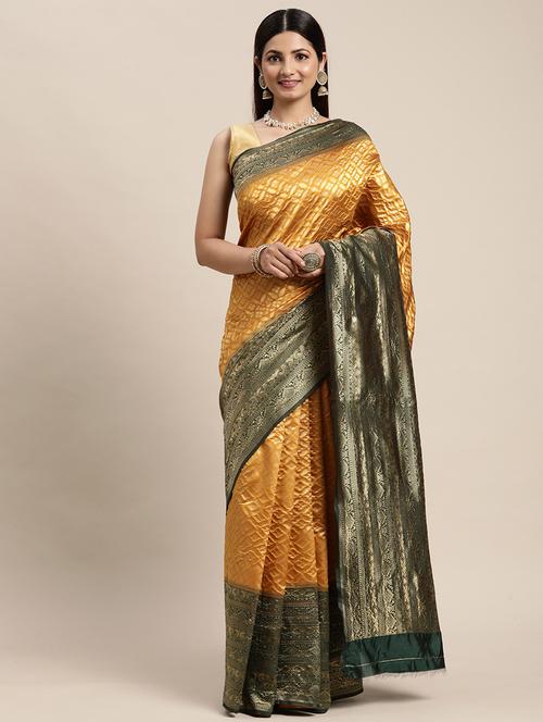 jacquard work kanjivaram saree with blouse - 18643979 - Very Small Image - 1