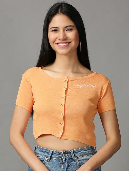 women's crop boat neck top - 18697447 - Very Small Image - 1