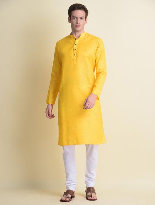 men solid kurta churidar ethnic wear set - 18876138 - Very Small Image - 1