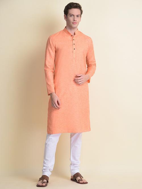 men solid mandarin neck long kurta - 18876325 - Very Small Image - 1