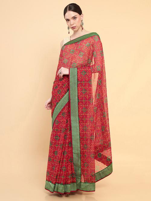 women's self design red colored saree - 18933378 - Very Small Image - 1