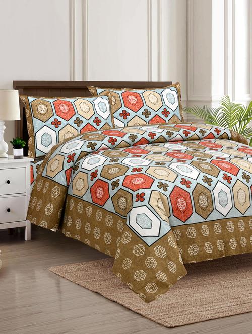texstylers pure cotton 100 x 108 inches jaipuri print king size bedsheets with 2 pillow covers - 18968772 - Very Small Image - 1