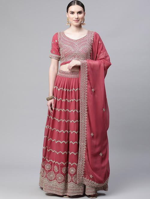 embroidered lehenga choli with dupatta - 19081760 - Very Small Image - 1