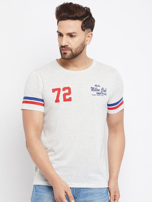 grey coloured printed t-shirt - 19081951 - Very Small Image - 1