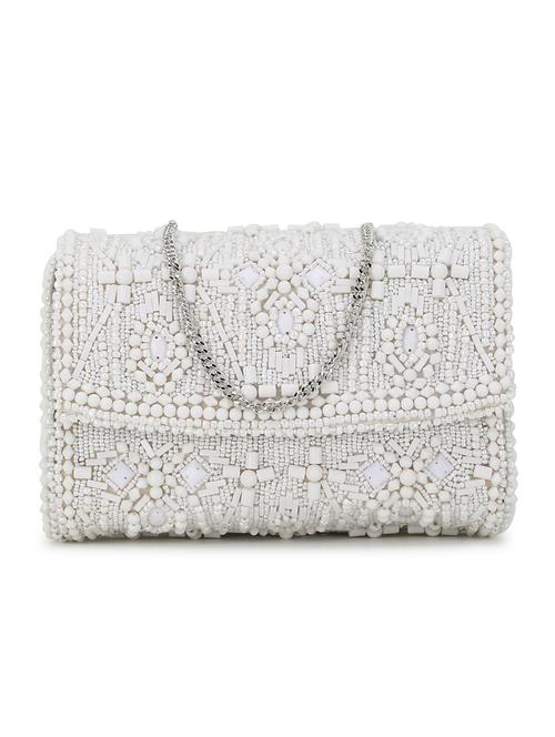 white faux silk regular clutch - 19088678 - Very Small Image - 1