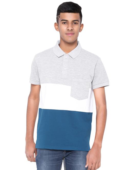 polo neck color block t-shirt - 19220855 - Very Small Image - 1