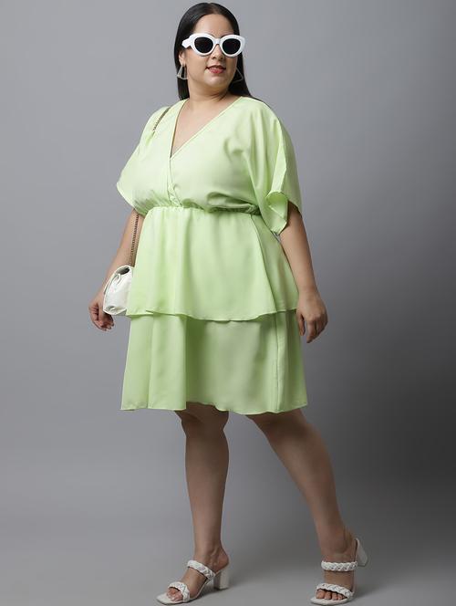 women's layered solid dress - 19221211 - Very Small Image - 1