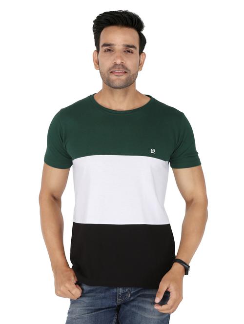 round neck color block t-shirt - 19222192 - Very Small Image - 1