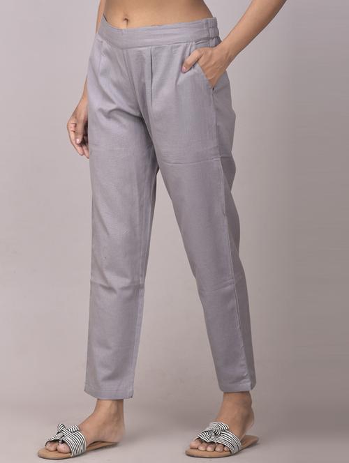 women solid cigarette pant - 19225473 - Very Small Image - 1