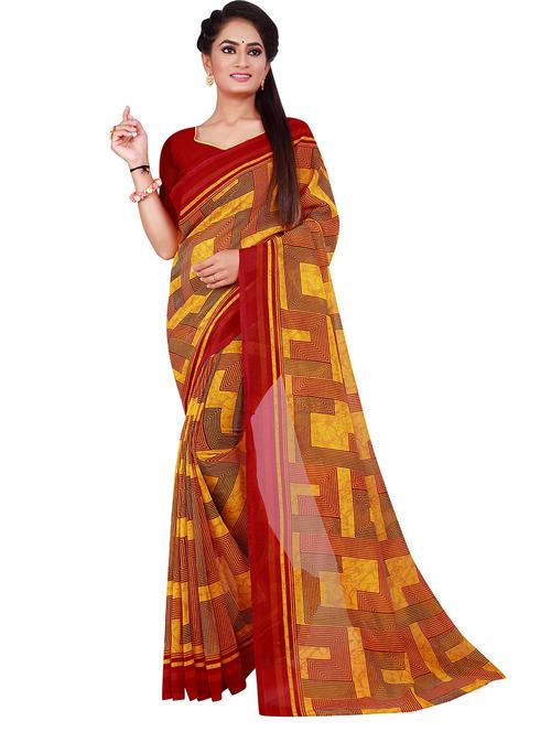 self design printed saree with blouse - 19265757 - Very Small Image - 1