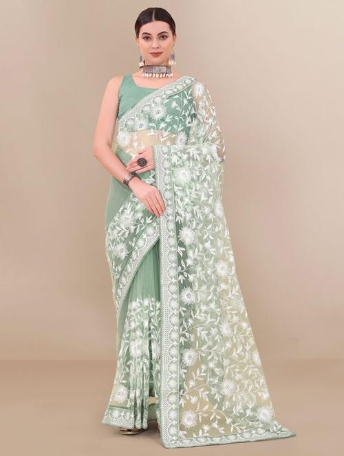women's embroidered saree - 19283813 - Very Small Image - 1
