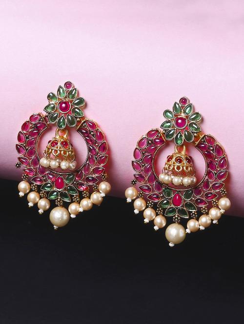 multi colored metal chandballi earring - 19299141 - Very Small Image - 1