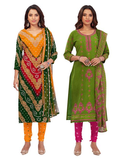 pack of 2 printed unstitched suit set - 19327522 - Very Small Image - 1