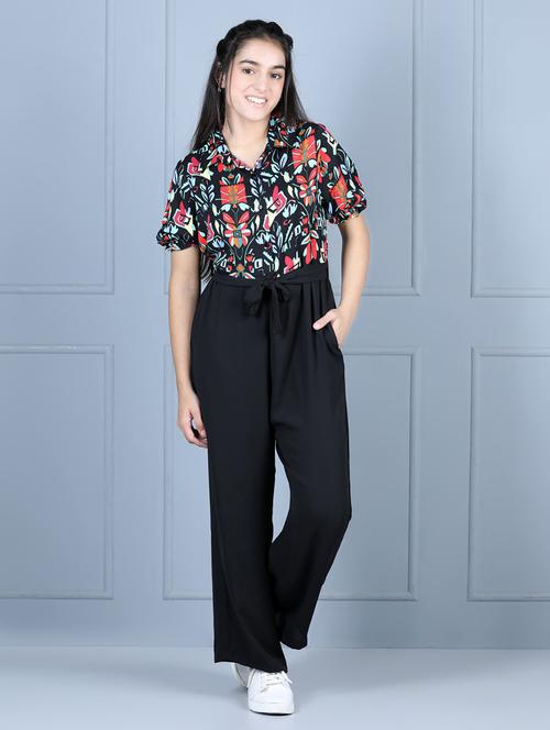 black polyester full length jumpsuit - 19370896 - Very Small Image - 1