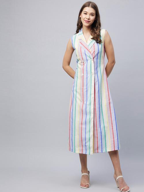 women's coat dress striped dress - 19371202 - Very Small Image - 1