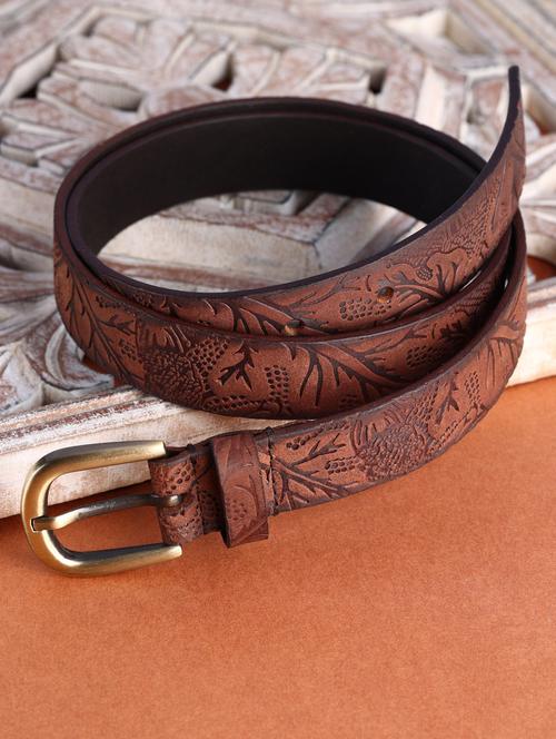 batik pattern embossed belt - 19412045 - Very Small Image - 1