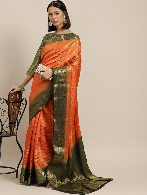 women's banarasi saree with blouse - 19473373 - Very Small Image - 1