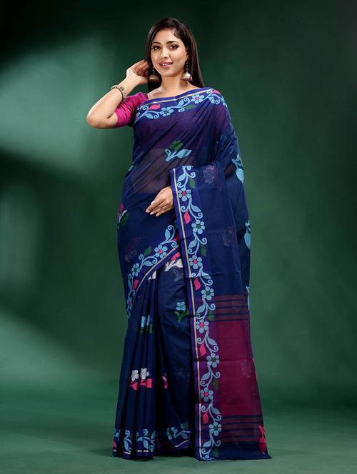 self design woven saree with blouse - 19497762 - Very Small Image - 1