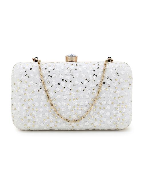 white faux silk box clutch - 19567055 - Very Small Image - 1