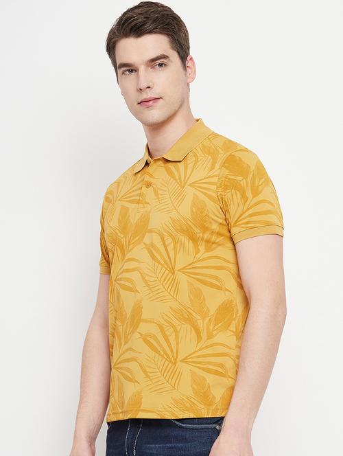 yellow printed cotton polo t-shirt - 19665295 - Very Small Image - 1