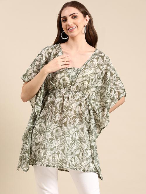 women printed kimono sleeve kaftan tunic - 19719334 - Very Small Image - 1