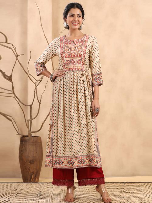 women's flared kurta - 19719412 - Very Small Image - 1
