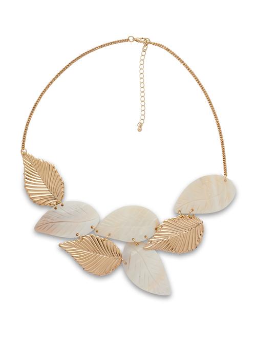 shell and gold leaf necklace - 19746 - Very Small Image - 1