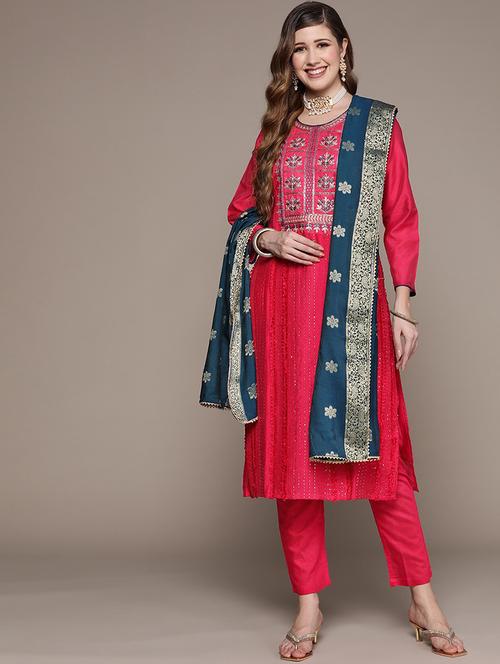 gota work kurta pant set - 19766144 - Very Small Image - 1