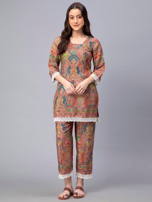 paisley print kurta pant set - 19815398 - Very Small Image - 1