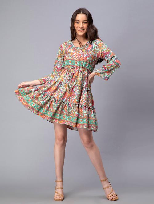 women's tiered dress floral dress - 19905841 - Very Small Image - 1