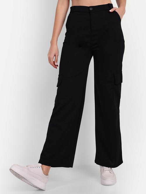 black flat front full length trouser - 19925570 - Very Small Image - 1
