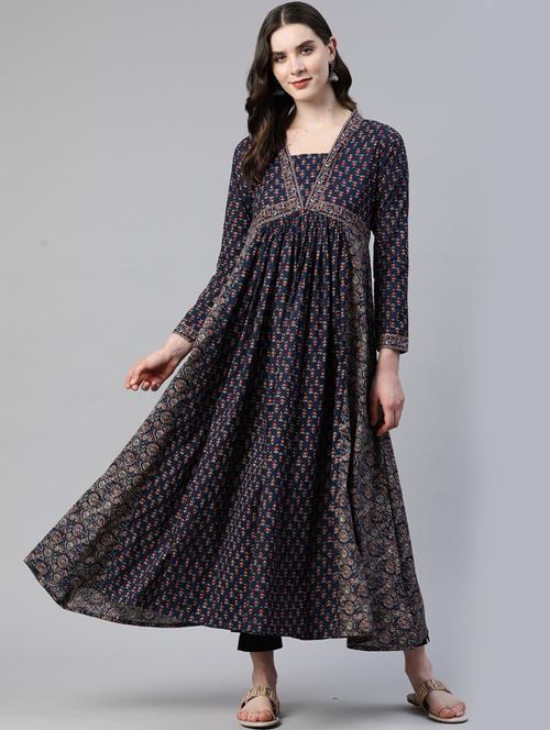 printed anarkali kurta - 19943453 - Very Small Image - 1