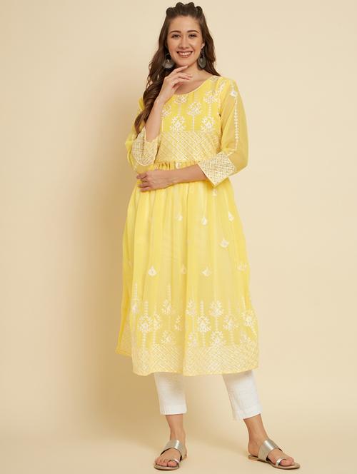 women's flared kurta - 19949117 - Very Small Image - 1