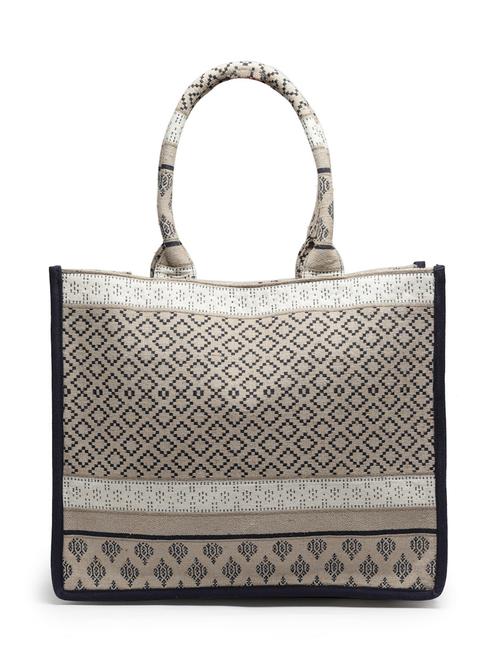 beige weave design structured tote - 19992309 - Very Small Image - 1