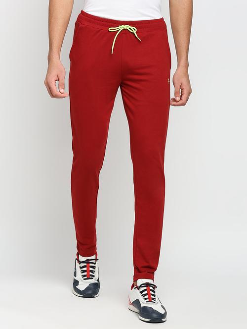 red cotton blend joggers track pant - 20012009 - Very Small Image - 1