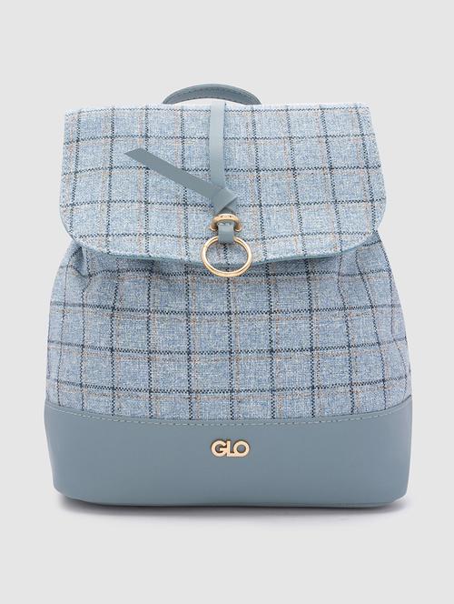 blue checkered regular backpack - 20018739 - Very Small Image - 1