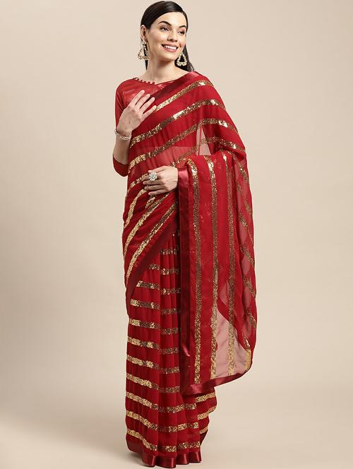 women's embellished saree - 20098735 - Very Small Image - 1