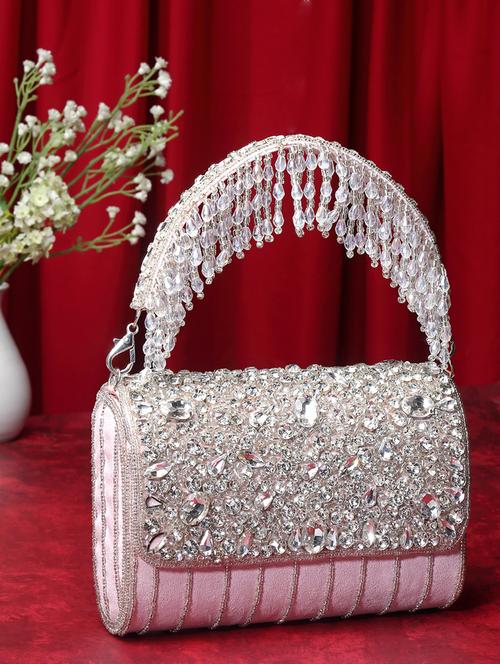 pink embellished fold over clutch - 20132432 - Very Small Image - 1
