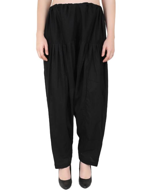 black cotton blend regular salwars - 20150171 - Very Small Image - 1