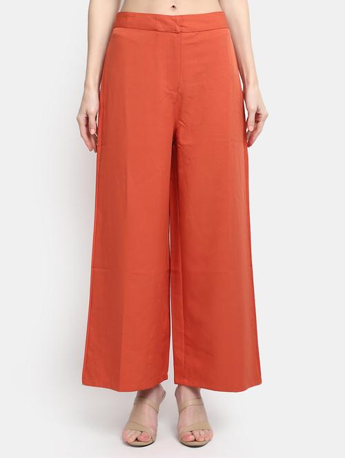 women solid flat front wide leg trouser - 20155970 - Very Small Image - 1